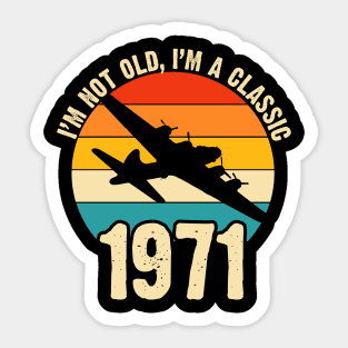 Aircraft Pilot born 1971 50th Birthday Gift Airplane Plane B-17 Bomber Sticker